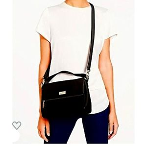 Kate Spade New York Highland Place Mini Maria Black Leather Crossbody.
